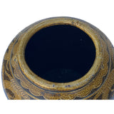 Vintage Finish Chinese Brown Dragon Motif Ceramic Planter Pot cs6086S