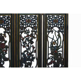 Chinese Color Painted 4 Seasons Flower Wooden Wall 4 Panels Set cs6057S