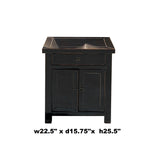 Distressed Gloss Black Lacquer Drawer End Table Nightstand cs6100S
