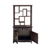 Brown Oriental Two Sided Display Curio Cabinet Room Divider cs6113S