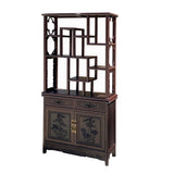 Brown Oriental Two Sided Display Curio Cabinet Room Divider cs6113S