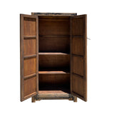 Oriental Distressed Black Teal Blue Lacquer Slim Storage Cabinet cs6116S