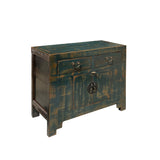 Oriental Distressed Teal Green Blue Credenza Sideboard Table Cabinet cs6147S