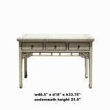 Chinese Distressed Off White 3 Drawers Side Pedestal Console Table cs6167S