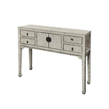Oriental Rustic Cream White Lacquer Drawers Slim Foyer Side Table cs6170S
