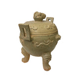 Chinese Vintage Handmade Clay Pottery Dragon Ding Holder Pot cs6201S