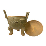 Chinese Vintage Handmade Clay Pottery Dragon Ding Holder Pot cs6201S