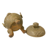 Chinese Vintage Handmade Clay Pottery Dragon Ding Holder Pot cs6201S
