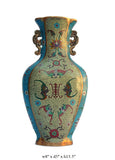 Vintage Chinese Turquoise Cloisonne Lotus Metal Vase 