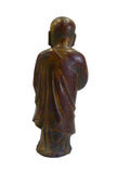 Chinese Wood Brown Golden Monk statue