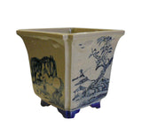 Chinese Hand Painted Oriental Scenery Ceramic Planter 