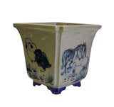 Chinese Hand Painted Oriental Scenery Ceramic Planter 