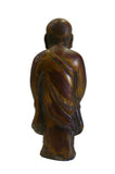 wood monk statue