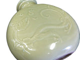 Chinese Bottle Shape Celadon Green Porcelain Dragon Round Vase cs694-6S