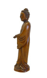 Chinese Boxwood Standing Scholar Kwan Yin Statue cs695-4S