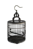 Chinese Tan Rosewood Mother of Pearl Inlay Round Collectable Birdcage