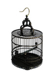 Chinese Tan Rosewood Mother of Pearl Inlay Round Collectable Birdcage cs754S