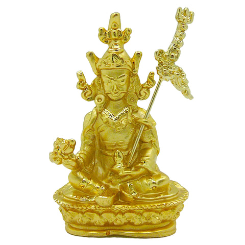 Metal Golden Gilded Guru Rinpoche Padmasambhava Statue cs875-6S