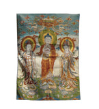 Chinese Buddha Kwan Yin Loom Tapestry Art cs902S