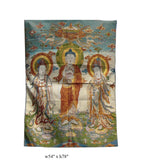 Chinese Buddha Kwan Yin Loom Tapestry Art cs902S