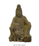 Chinese Rustic Distressed Finish Wood Kwan Yin Bodhisattva statue cs909S