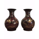 pair wood vase