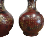 Chinese Pair Brown Golden Scenery Decorative Vases cs936S