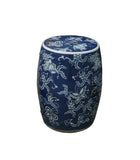 Chinese Blue & White Porcelain Round Butterflies Stool cs984-2S