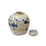 Chinese Oriental Small Blue White Flower Tree Porcelain Ginger Jar ws1868S