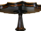 Vintage Old Shanghai Star Shape Marble Inlay Wood Mix Pedestal Table cs960S