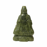 Oriental Green Stone Carved Guan Yin Tara Bodhisattva Avalokitesvara Statue ws1795S