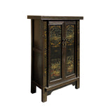 Chinese Vintage Distressed Color Scenery Graphic Dresser Cabinet cs7140S