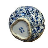 Chinese Blue White Porcelain 3 Mouths Flowers Patten Vase Display ws2998S