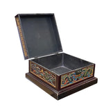 Chinese Dimensional Relief Dragon Motif Square Storage Box Chest ws1944S