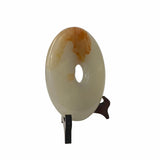 Chinese Natural White Brown Stone Round Fengshui Home Decor Display ws1836S