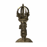 Handmade Silver Bronze Color Metal Tibetan Ritual Bell Display ws1833S