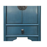 Chinese Bold Bolection Blue Moon Face End Table Nightstand cs7373S