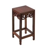 4" Chinese Brown Wood Square Tall Table Top Stand Display Easel ws2914BS