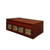 Chinese Vintage Fujian Golden Carving Low Table Cabinet Chest ws2793S