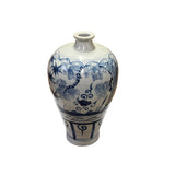 Chinese Blue White Porcelain Flowers Theme Vase Display ws2877S