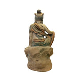 Rustic Wood Sitting Bodhisattva Kwan Yin Tara Buddha Statue ws2751S