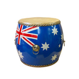 Handmade Small Round Low Flag Graphic Drum Shape Table cs7414S