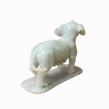 Chinese White Jade Color Stone Puppy Dog Display Figure ws2392S