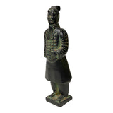 Chinese Black Green Rustic Ancient Artistic Terra Cotta Soldier Figure ws2452S