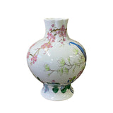 Chinese White Porcelain Colorful Flowers Theme Vase Display ws2944S