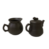 2 Pieces Chinese Brown Zisha Clay Teapot Accent Display Art ws2633S