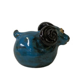 Handmade Navy Blue Ram Small Ceramic Animal Figure Display Art ws2741S