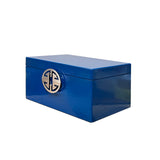 Oriental Round Hardware Royal Blue Rectangular Container Box Large ws2888BS