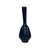 Chinese Ware Light Navy Blue Glaze Ceramic Small Vase Display Art ws2886S