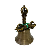 Handmade Bronze Metal Tibetan Ritual Bell and Vajra Dorje Set ws2885S